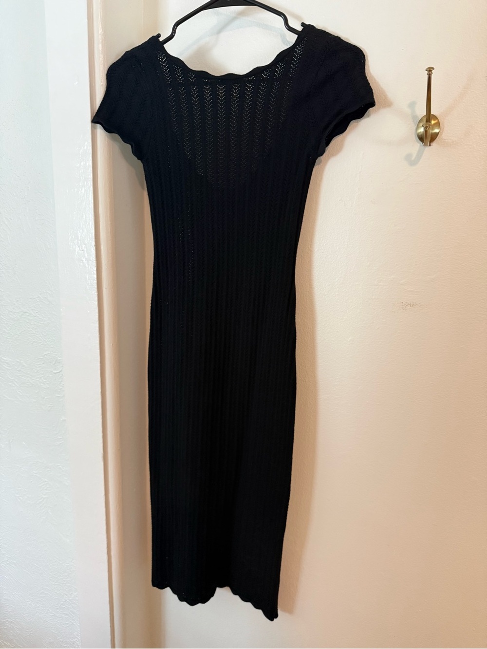 Aritzia Black Knit Midi Dress